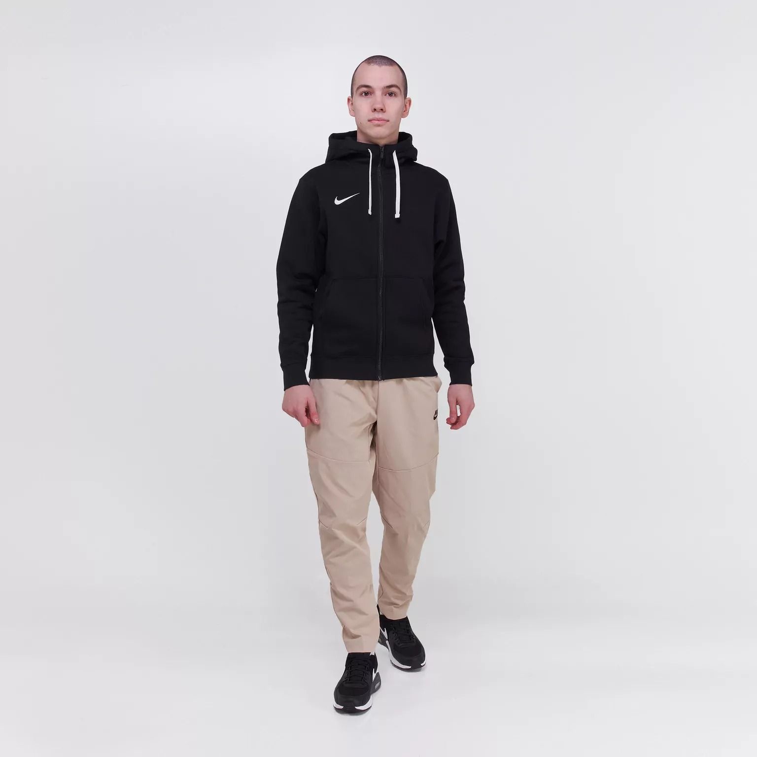 FELPA CON CAPPUCCIO FULL ZIP CW6887-010  80% COTTON 20% POLYESTER