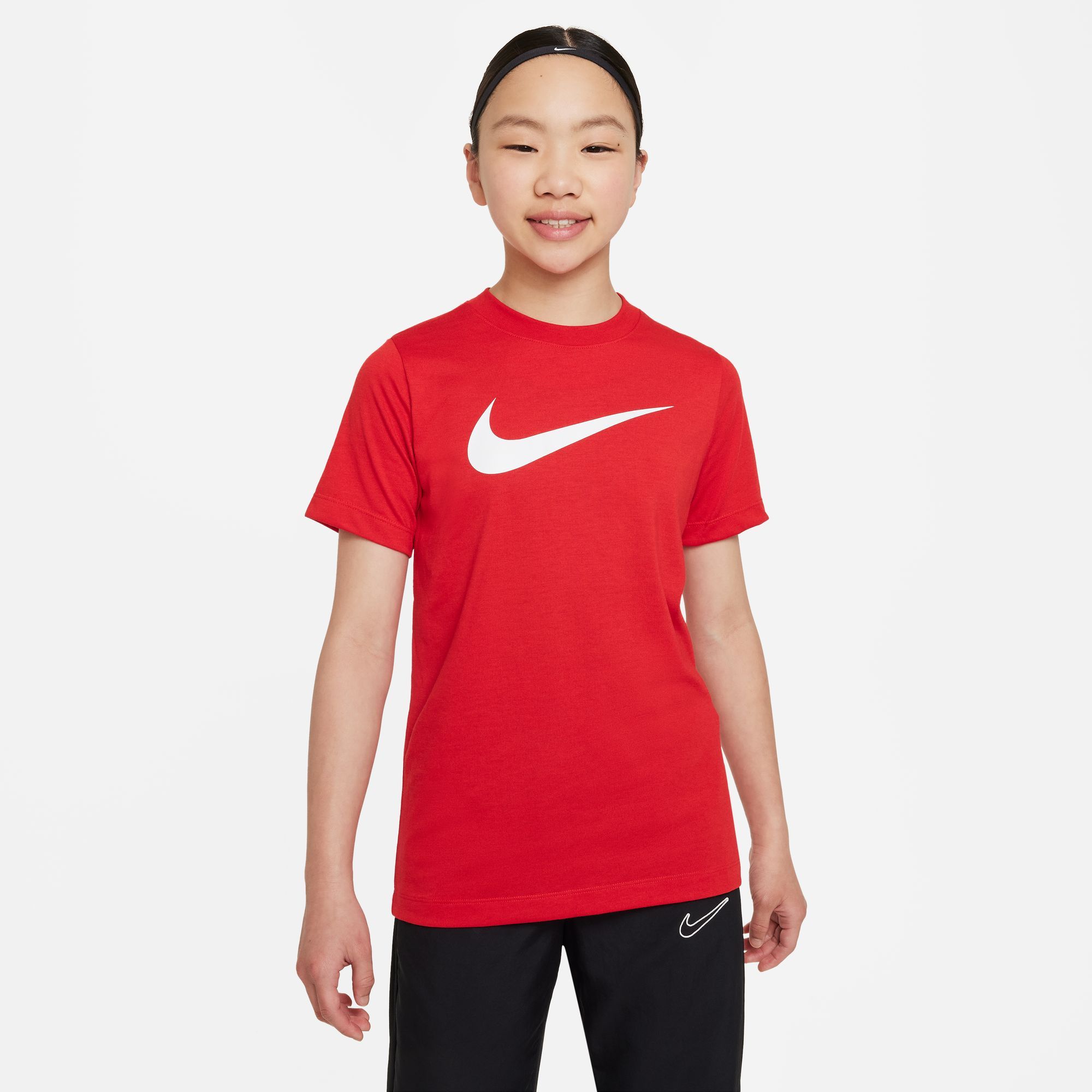 T-SHIRT YOUTH SWOOSH CW6941-657                   75% POLYESTER 13% COTTON 12% RAYON