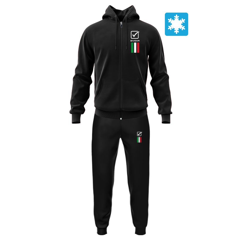 TUTA ITALIA 101 con cappuccio UOMO IN FELPA GIVOVA LIM02-0010