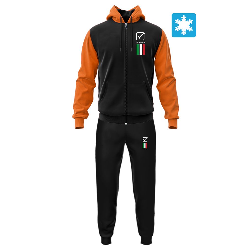 TUTA ITALIA 101 con cappuccio UOMO IN FELPA GIVOVA LIM02-1001