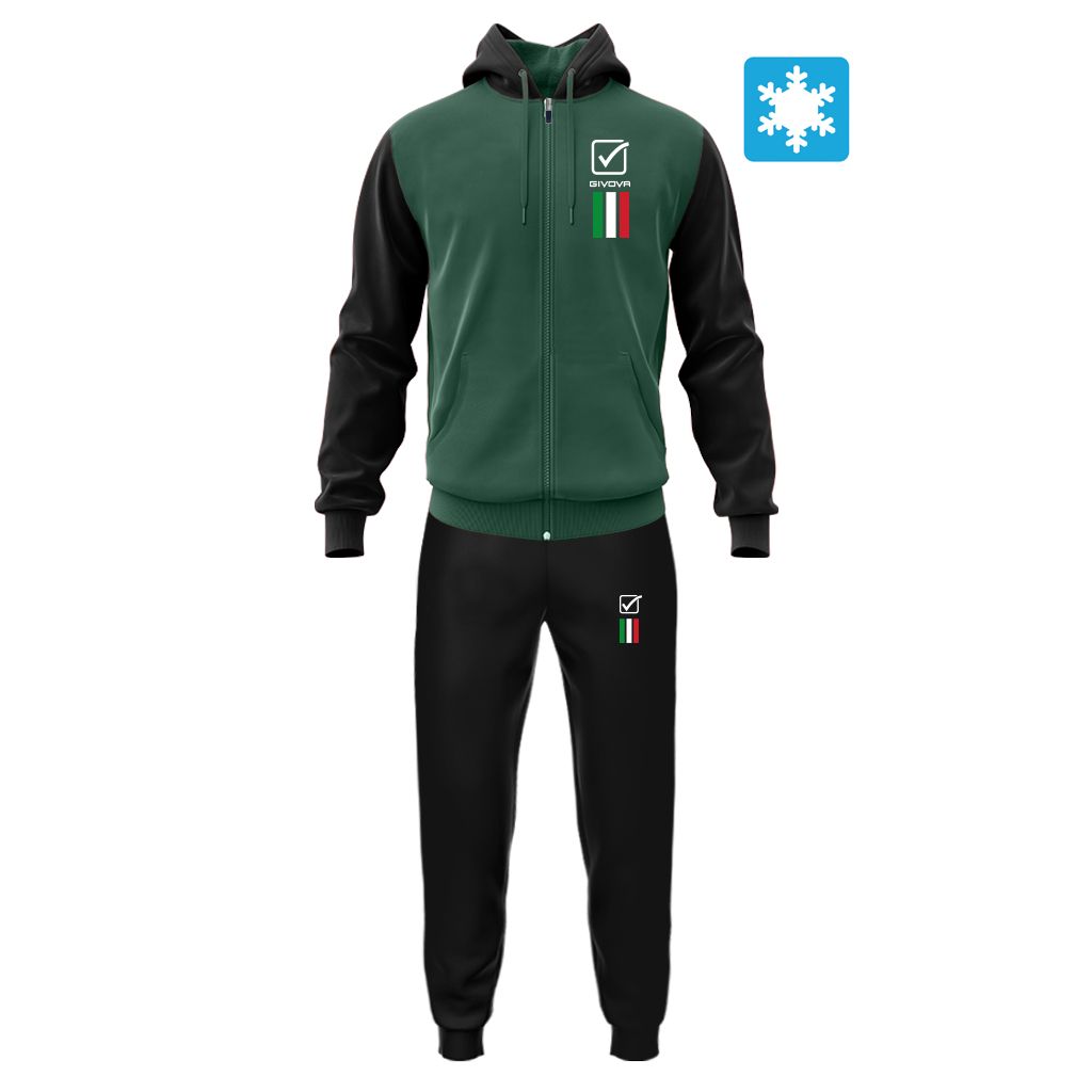 TUTA ITALIA 101 con cappuccio UOMO IN FELPA GIVOVA LIM02-1310