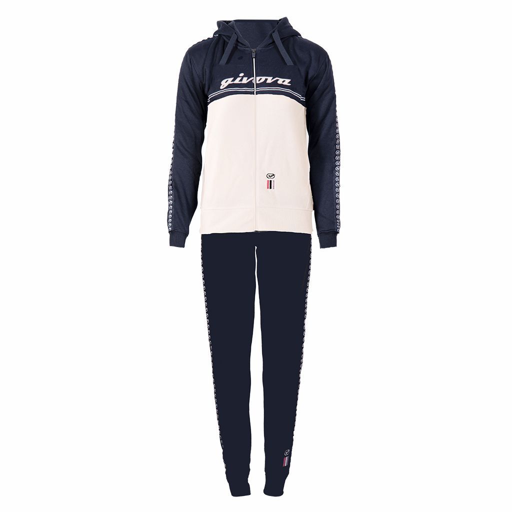 TUTA DONNA 101 CON BANDA E CAPPUCCIO IN FLEECE GIVOVA LFD02-0403