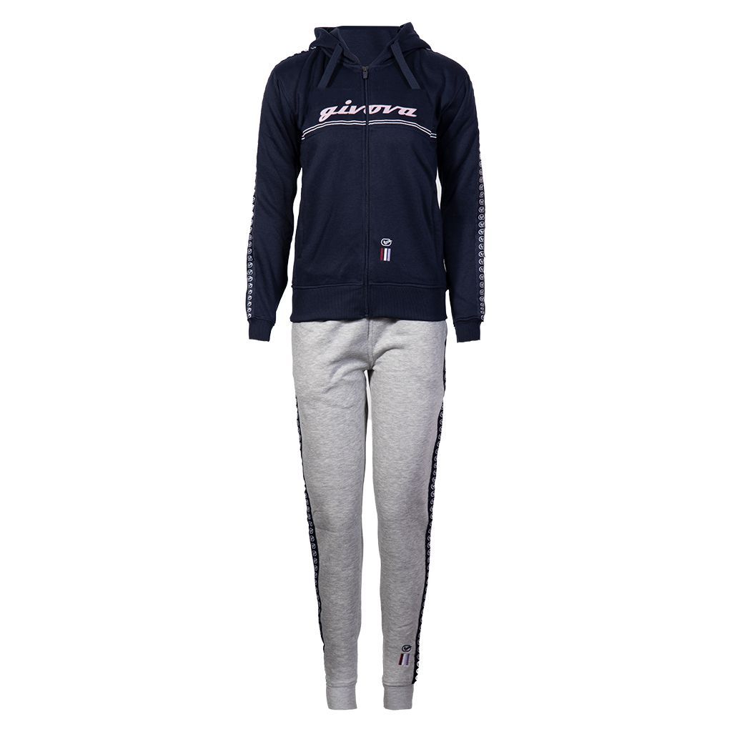 TUTA DONNA 101 CON BANDA E CAPPUCCIO IN FLEECE GIVOVA LFD02-0427