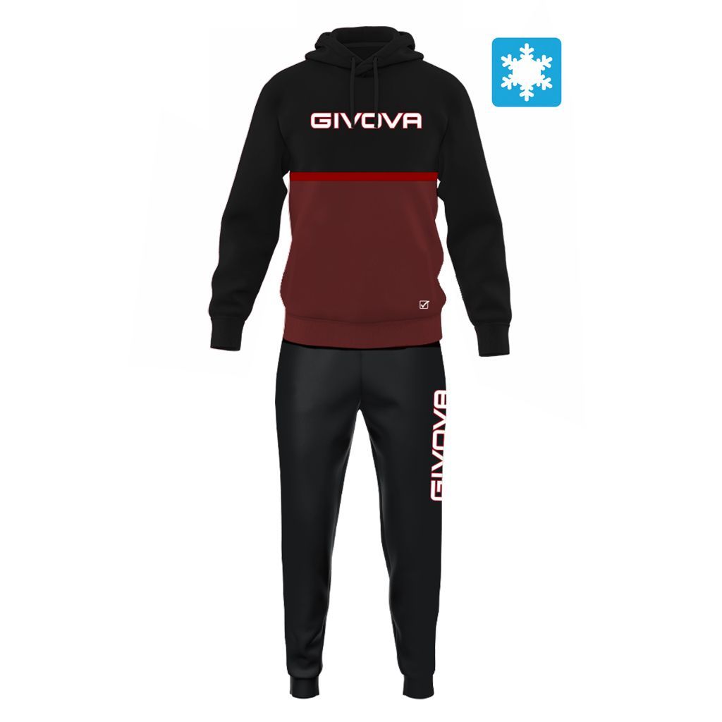 TUTA ITALIA 106 UOMO CON CAPP. BICOLORE IN FELPA GIVOVA LIM06-1008