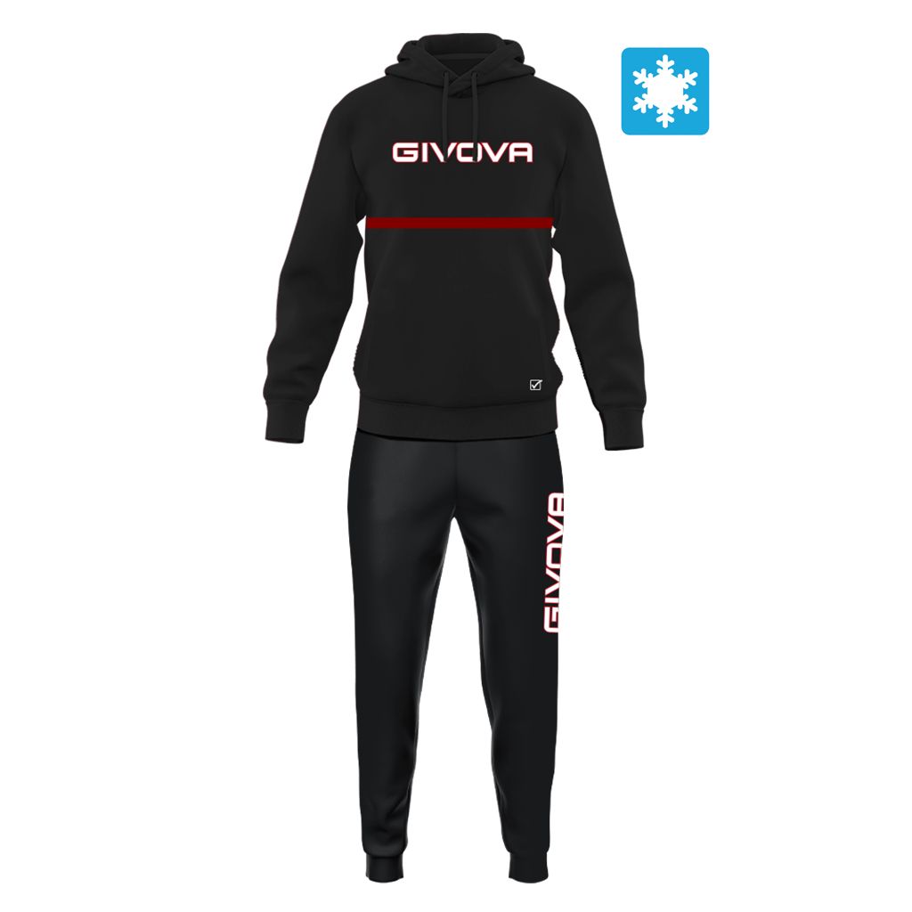 TUTA ITALIA 106 UOMO CON CAPP. BICOLORE IN FELPA GIVOVA LIM06-1010