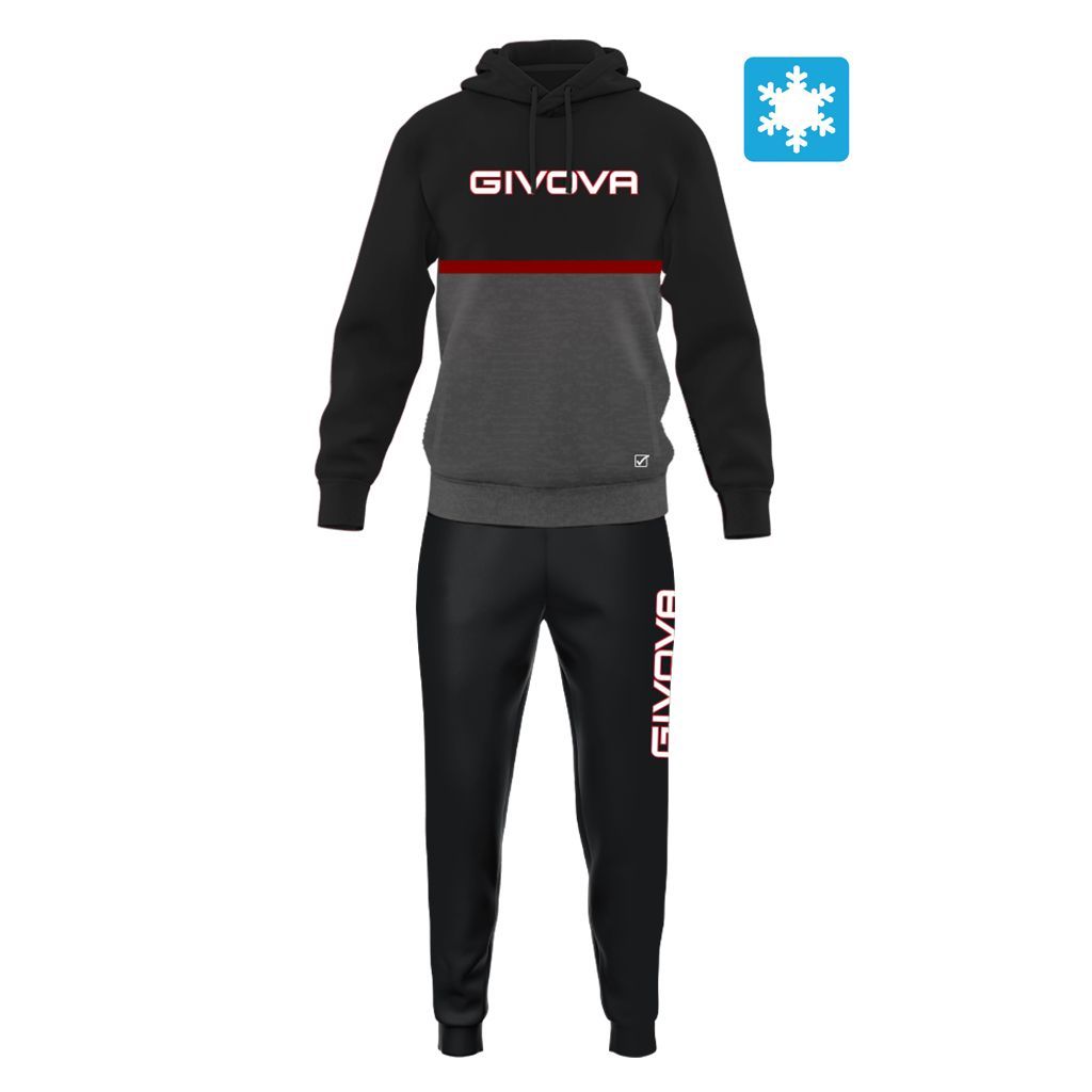 TUTA ITALIA 106 UOMO CON CAPP. BICOLORE IN FELPA GIVOVA LIM06-1023