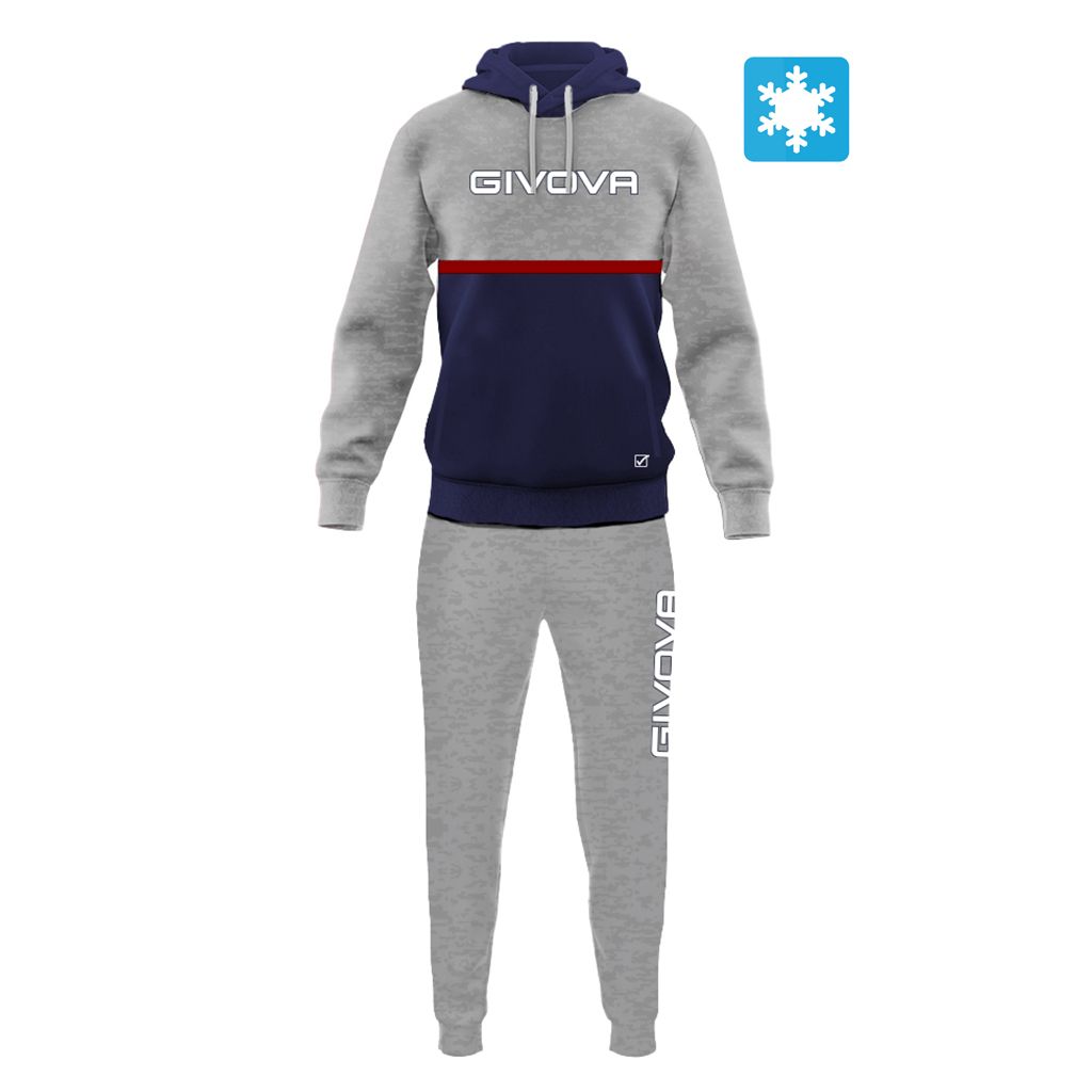 TUTA ITALIA 106 UOMO CON CAPP. BICOLORE IN FELPA GIVOVA LIM06-2704