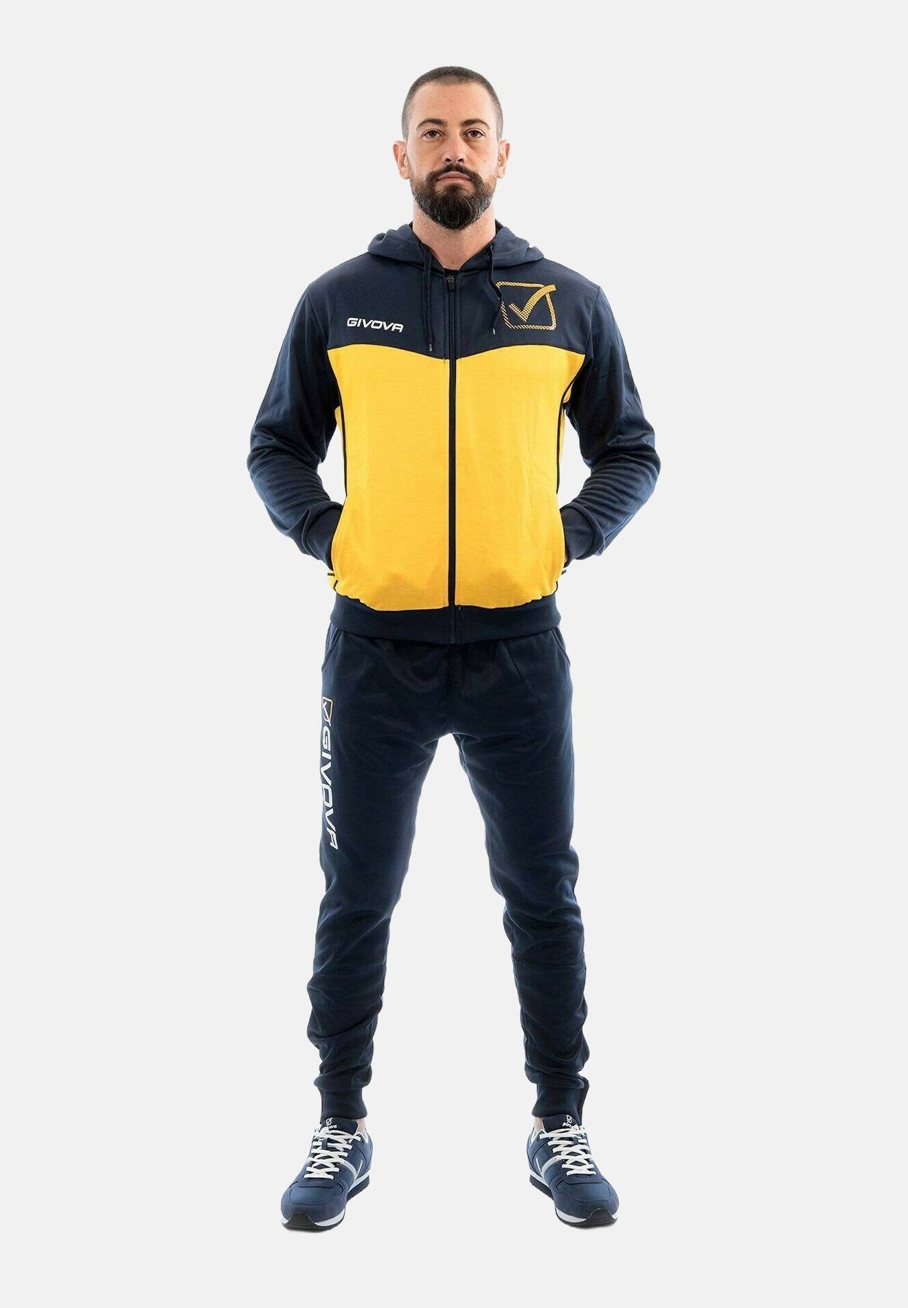 TUTA VISA MELANGE CON CAPPUCCIO POLARFLEECE GIVOVA TR018P-0456