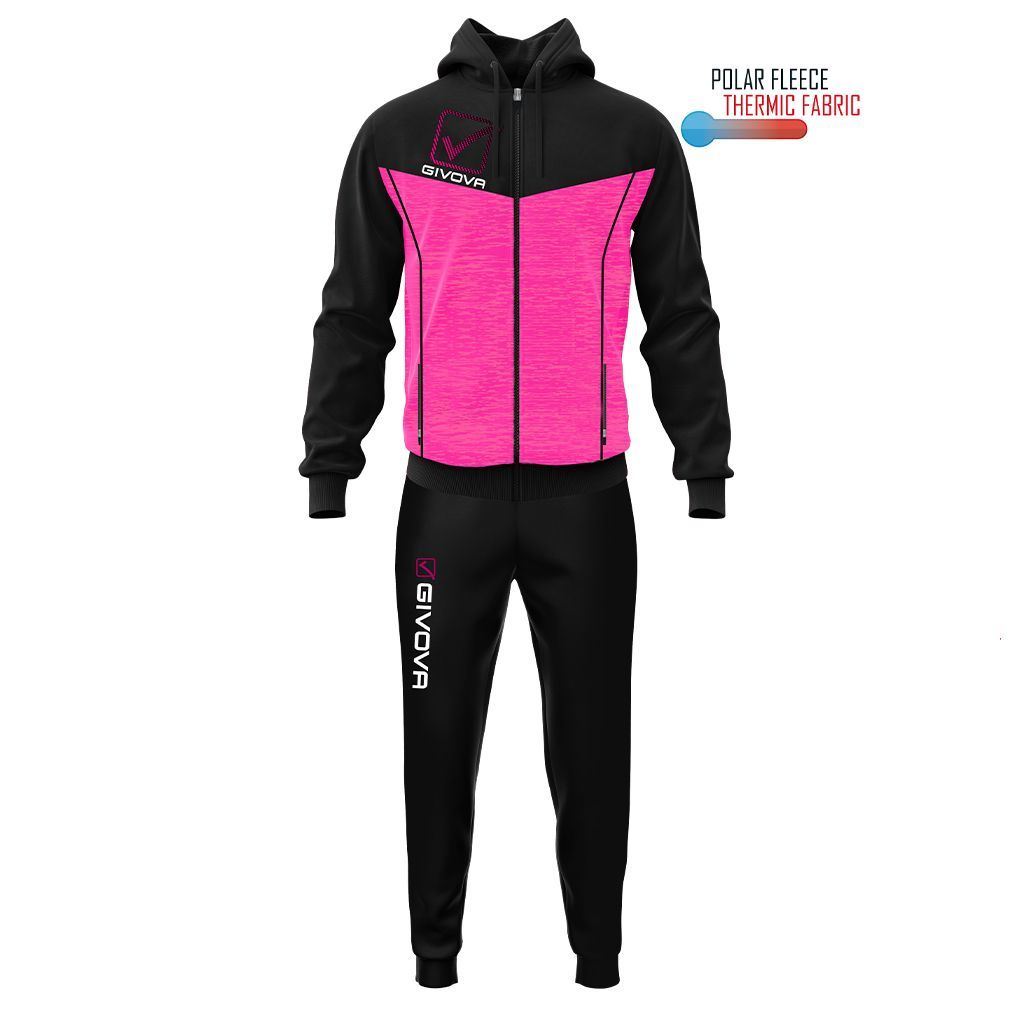 TUTA VISA MELANGE CON CAPPUCCIO POLARFLEECE GIVOVA TR018P-6010