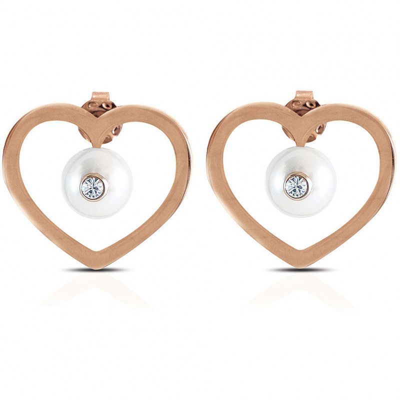 OPS ORECCHINI CLIP PEARL CUORE ROSE' OPSOR-617