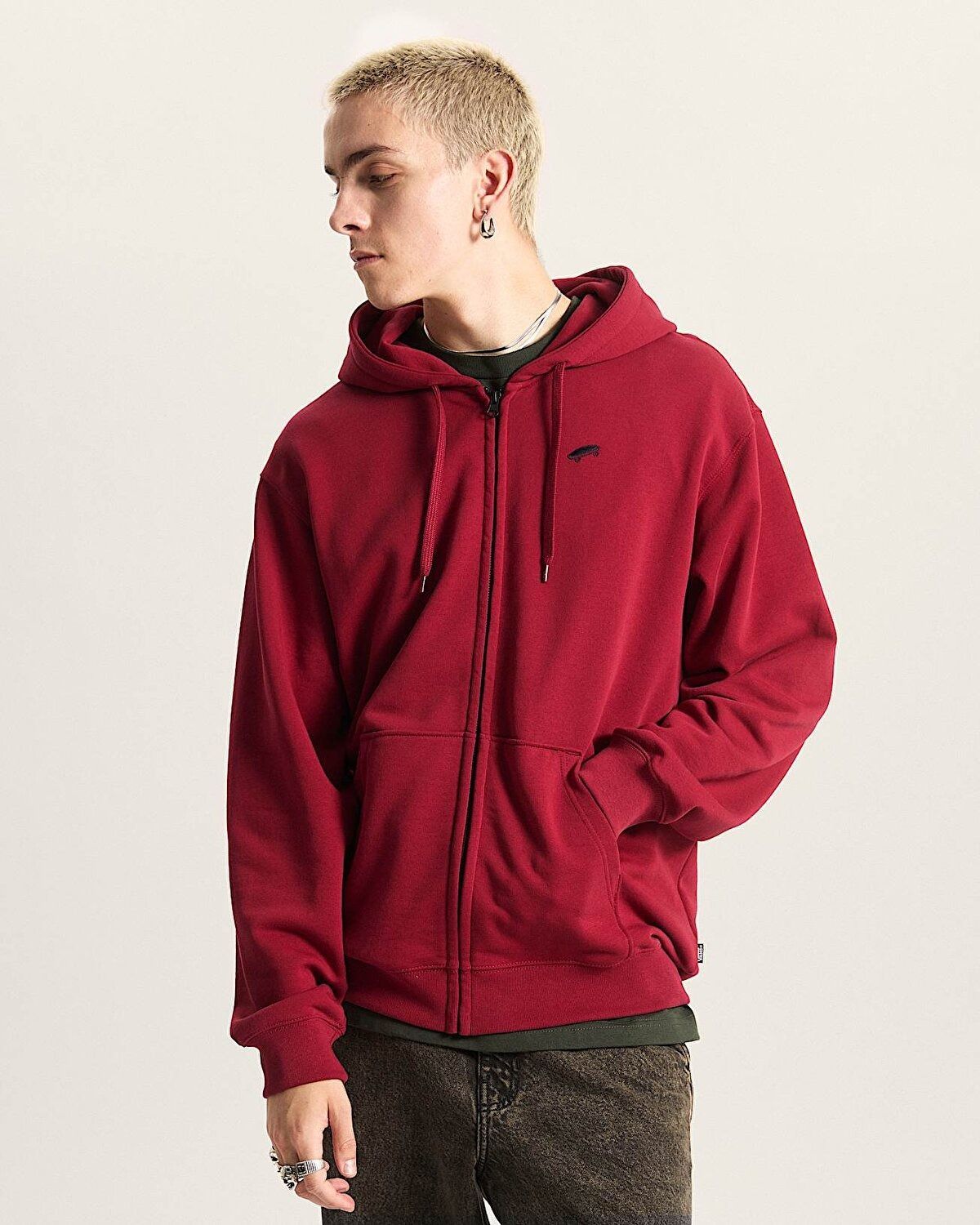 FELPA CON CAPPUCCIO FULL ZIP VANS SALTON  VN000P5ABRD1
