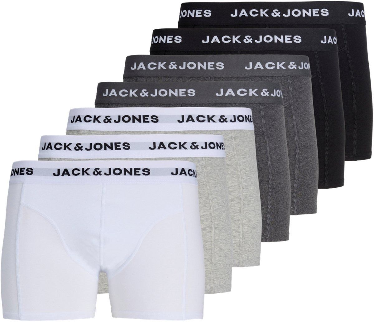 JACJJ SOLID TRUNKS 7 PACK LN 12285371-WHITE-GREY