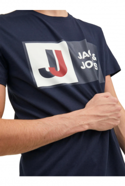T-SHIRT JCOLOGAN TEE SS CREW 12216270-NAVY_B                  COTONE
