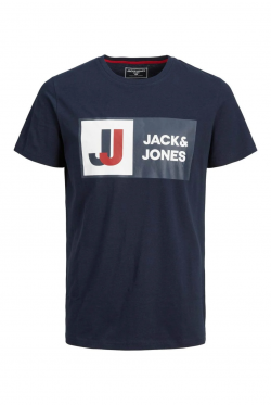T-SHIRT JCOLOGAN TEE SS CREW 12216270-NAVY_B                  COTONE