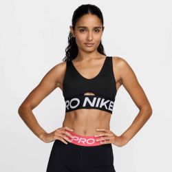 Nike Pro Indy Plunge HF7324-010 Bra imbottito a sostegno medio – Donna - 72% POLYESTER 28% ELASTANE
